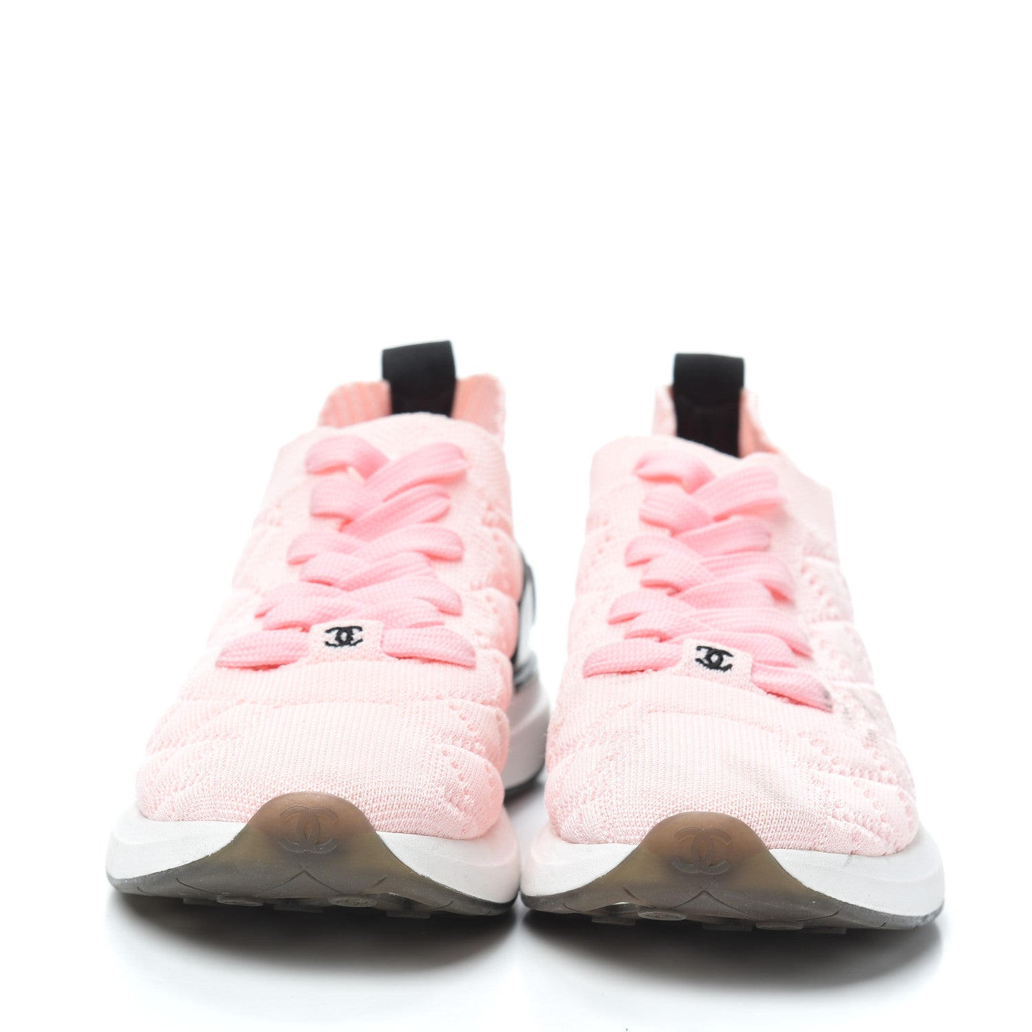 Chanel Mixed Fibers Quilted Womens CC Sneakers 38 Pink 2 of 6
