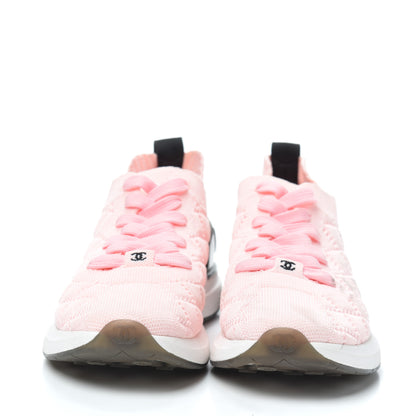 Chanel Mixed Fibers Quilted Womens CC Sneakers 38 Pink 2 of 6