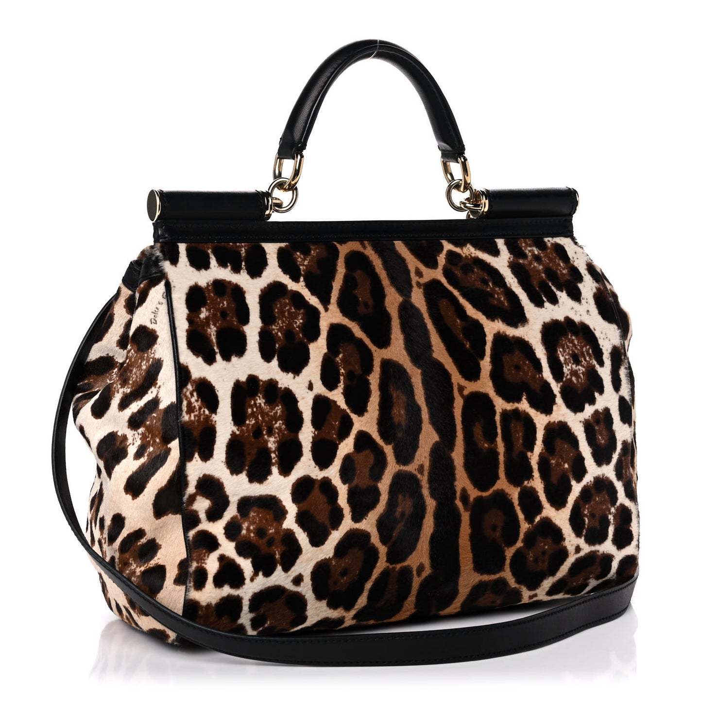 Calf Hair Leopard Print Large Miss Sicily Satchel Naturale