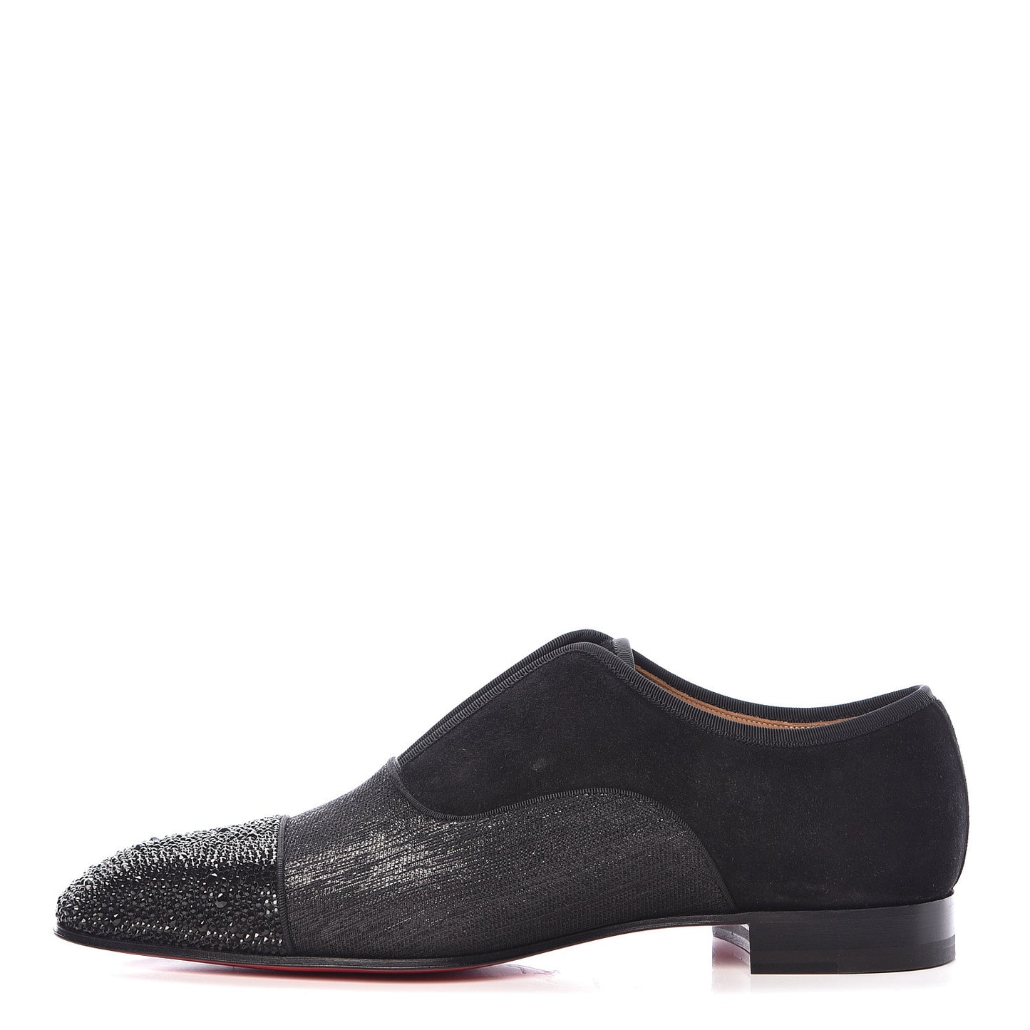 Suede Strass Mens Alpha Male Flat Loafers 42 Black