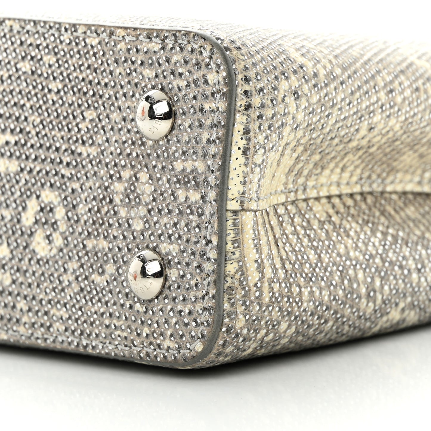 Lizard Mini Capucines Argento