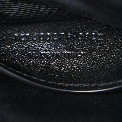 Saint Laurent Sheepskin Matelasse Chevron Monogram Monochrome Medium College Bag Black 7 of 11