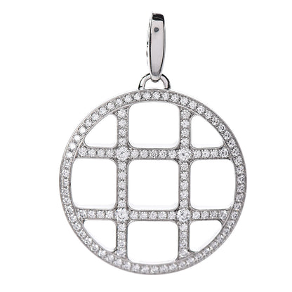 Cartier 18K White Gold Diamond Pasha de Grid Charm Pendant 1 of 3