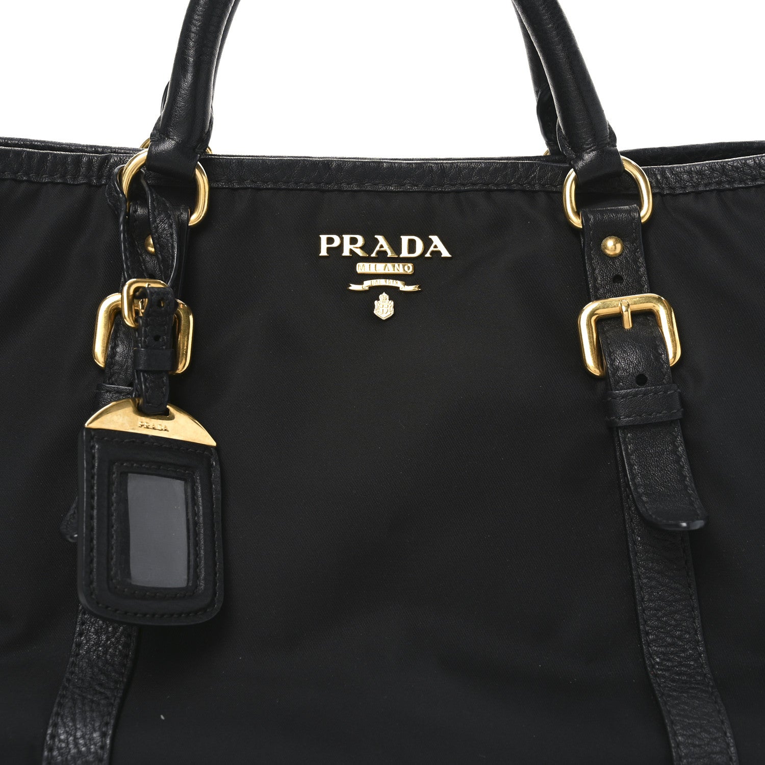 Prada Tessuto Nylon Soft Calf Small Tote Black 7 of 9