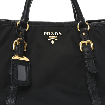 Prada Tessuto Nylon Soft Calf Small Tote Black 7 of 9