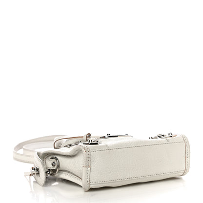Balenciaga Chevre Silver Metallic Edge Hardware Nano City White 4 of 15