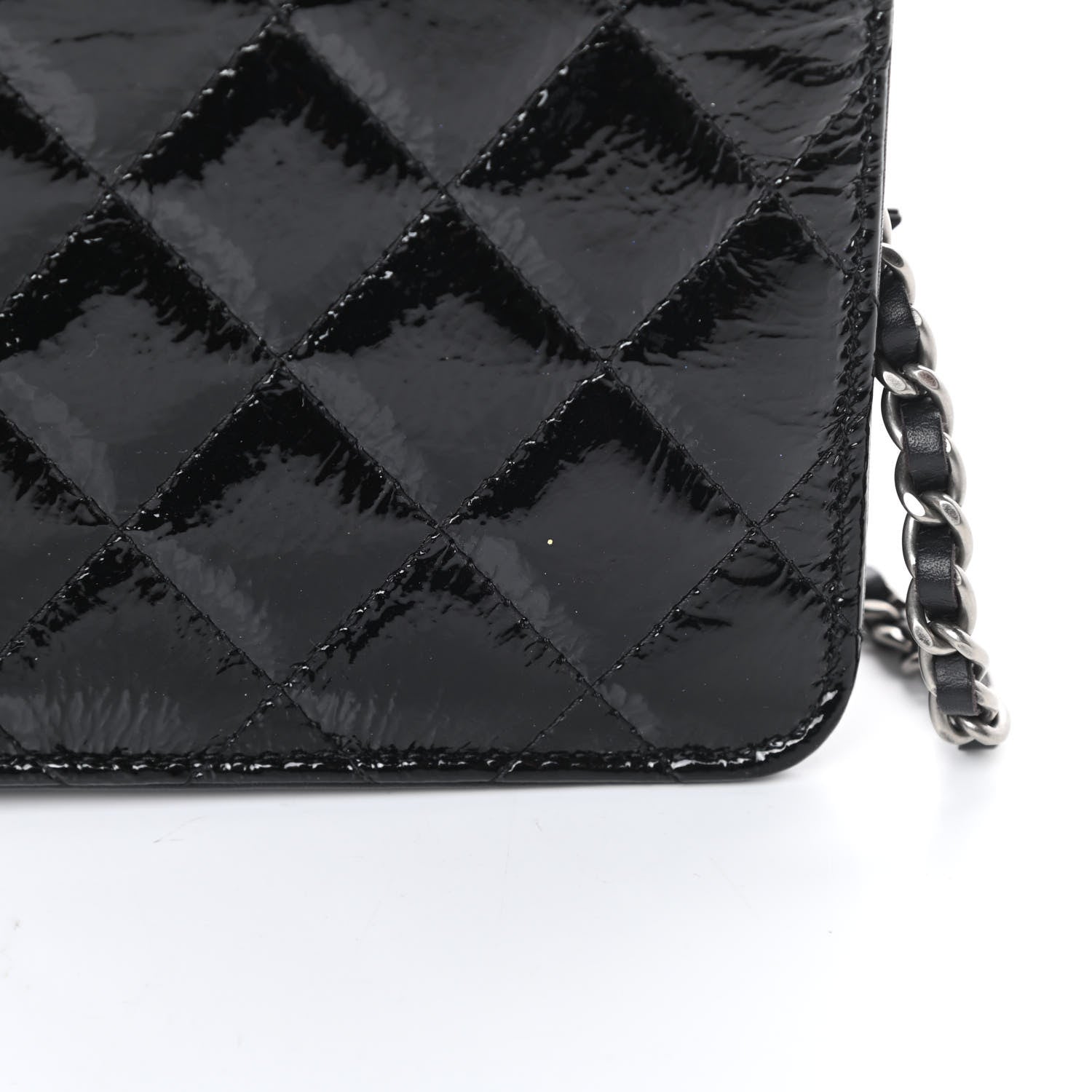 Chanel Patent Quilted Brilliant Wallet On Chain WOC Black 16 of 16