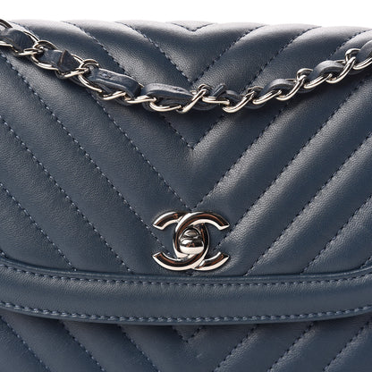 Chanel Lambskin Chevron Medium Single Flap Navy 9 of 10