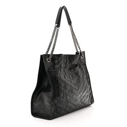 Saint Laurent Crinkled Calfskin Matelasse Monogram Niki Shoulder Bag Black 3 of 12