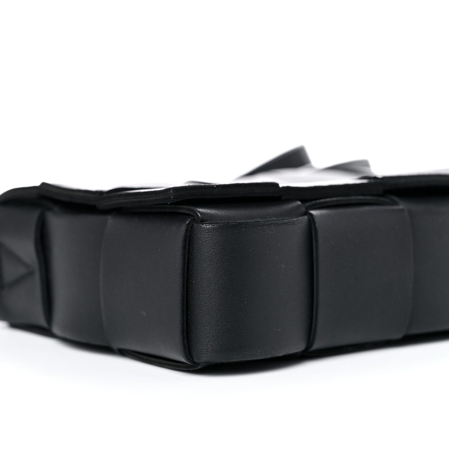 Lambskin Maxi Intrecciato Cassette Crossbody Bag Black
