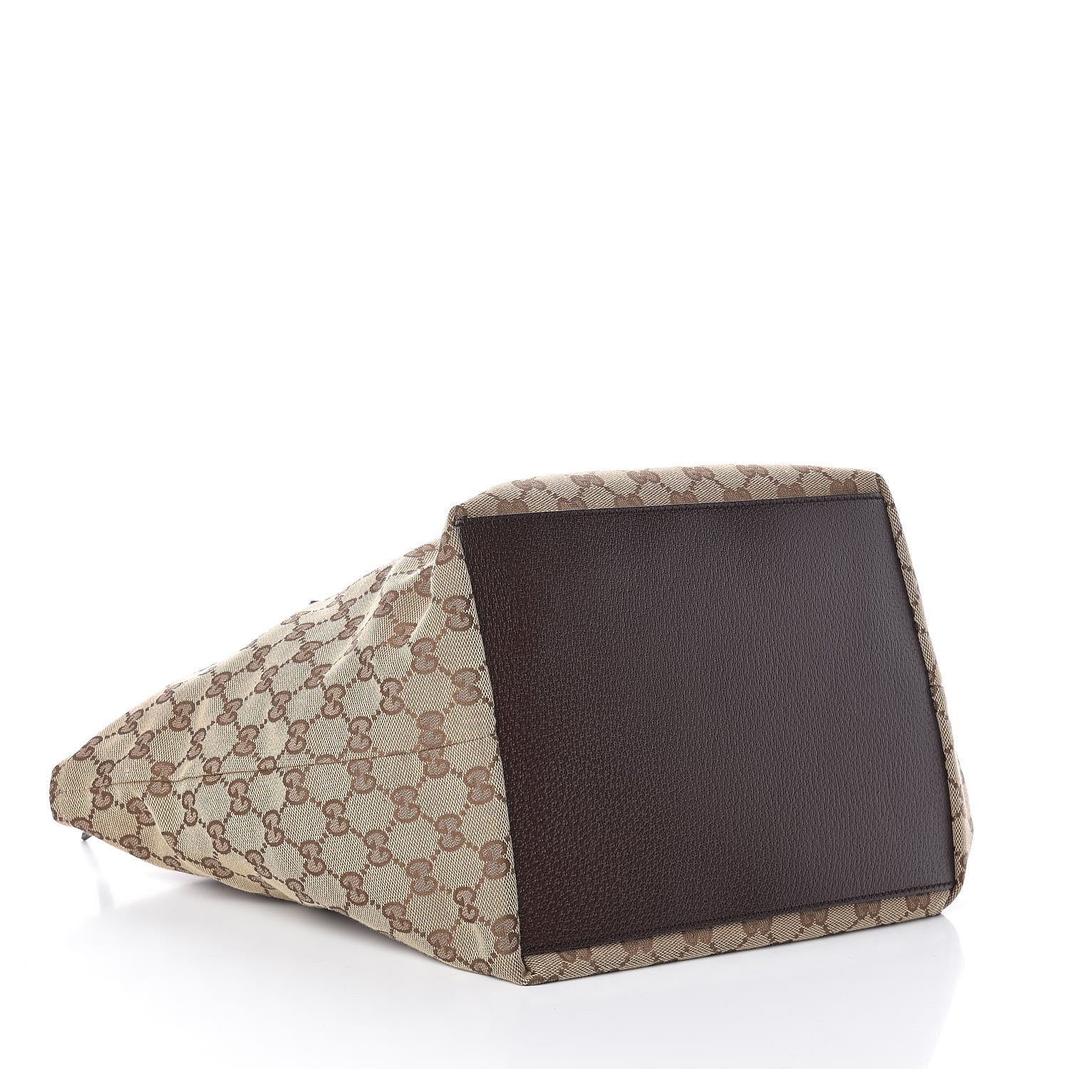 Gucci GG Monogram Medium Web Handle Bucket Tote Dark Brown 4 of 10