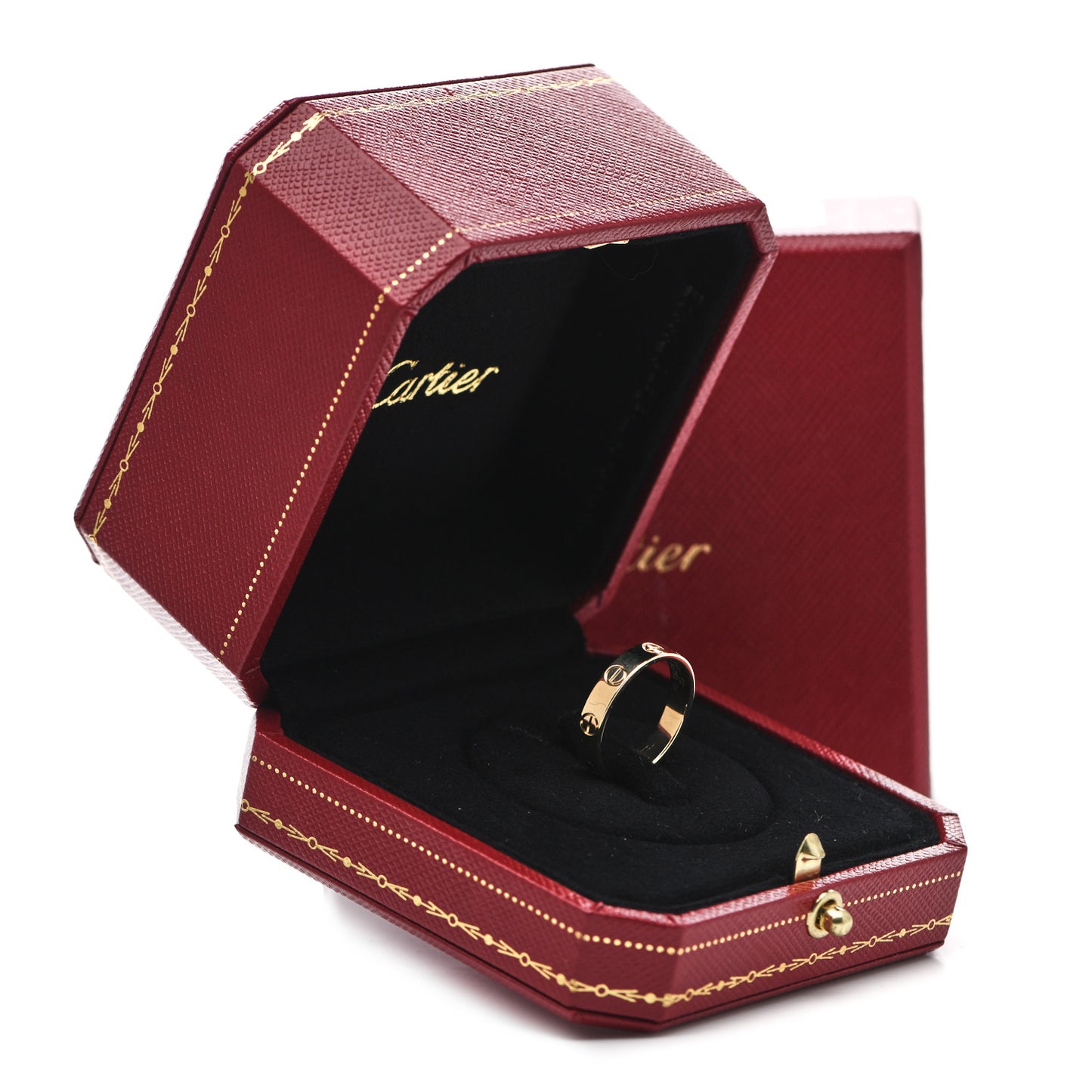 18K Yellow Gold 3.5mm LOVE Wedding Band Ring 52 6