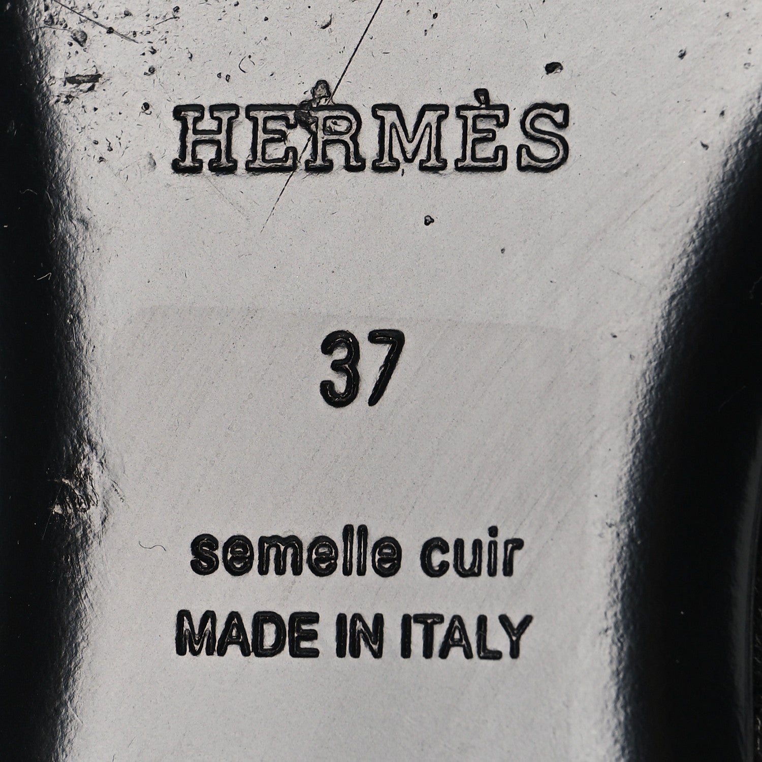 Hermes Goatskin Jane Ballet Flats 37 Black 8 of 9