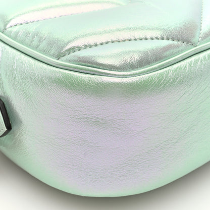 Gucci Iridescent Nappa Chevron Matelasse Small GG Marmont Chain Shoulder Bag Iridescent Salvy Green 8 of 9