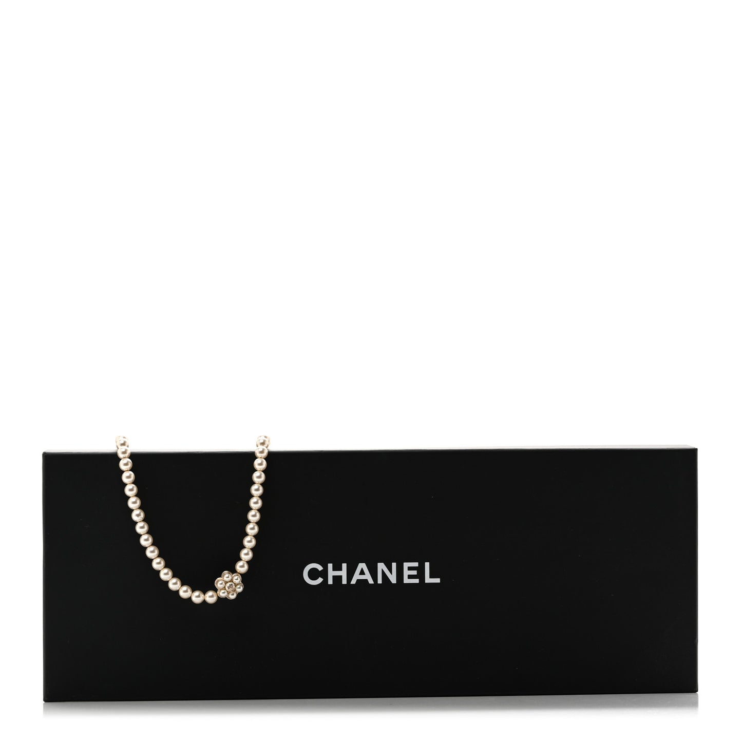 Pearl CC Camellia Long Necklace Gold