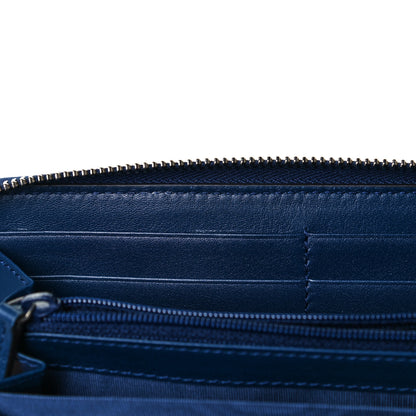 Gucci X MLB Guccissima Signature NY Yankees Embroidered Zip Around Wallet Royale Ivory 9 of 10
