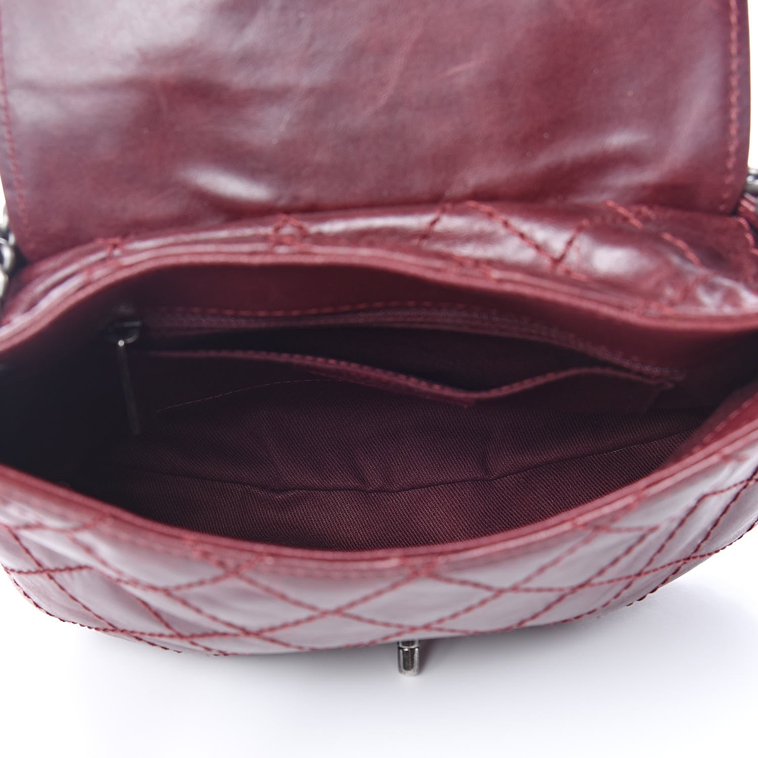 Chanel Caviar Aged Calfskin Medium Bubble Graphic Messenger Bag Dark Red 5 of 13