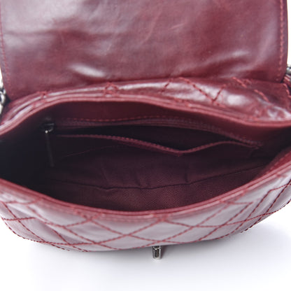 Chanel Caviar Aged Calfskin Medium Bubble Graphic Messenger Bag Dark Red 5 of 13