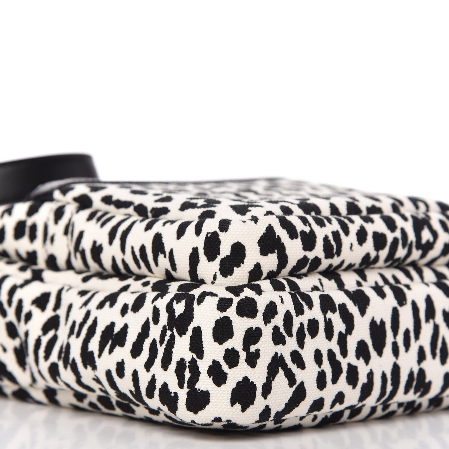 Canvas Leopard Print Sid Messenger Bag Black White