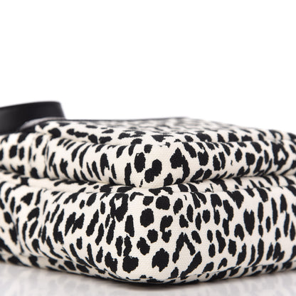 Saint Laurent Canvas Leopard Print Sid Messenger Bag Black White 6 of 9
