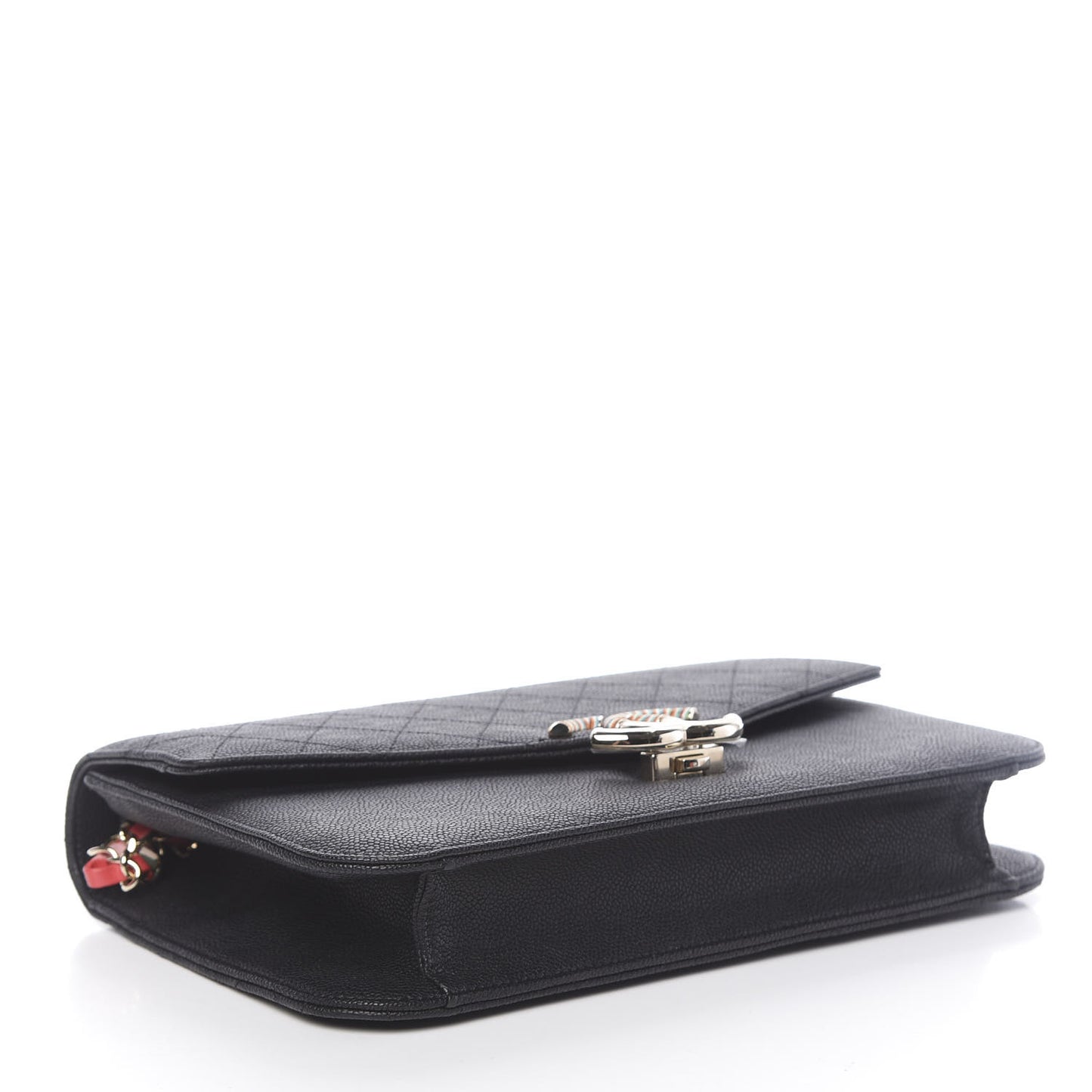 Grained Calfskin Quilted Cuba Flap Black