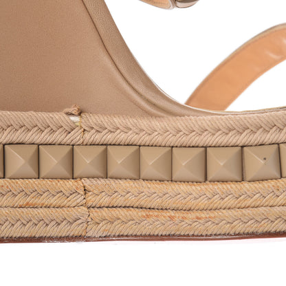 Christian Louboutin Calfskin Rope Cataclou 140 Wedge Sandals 40 Nude 19 of 21