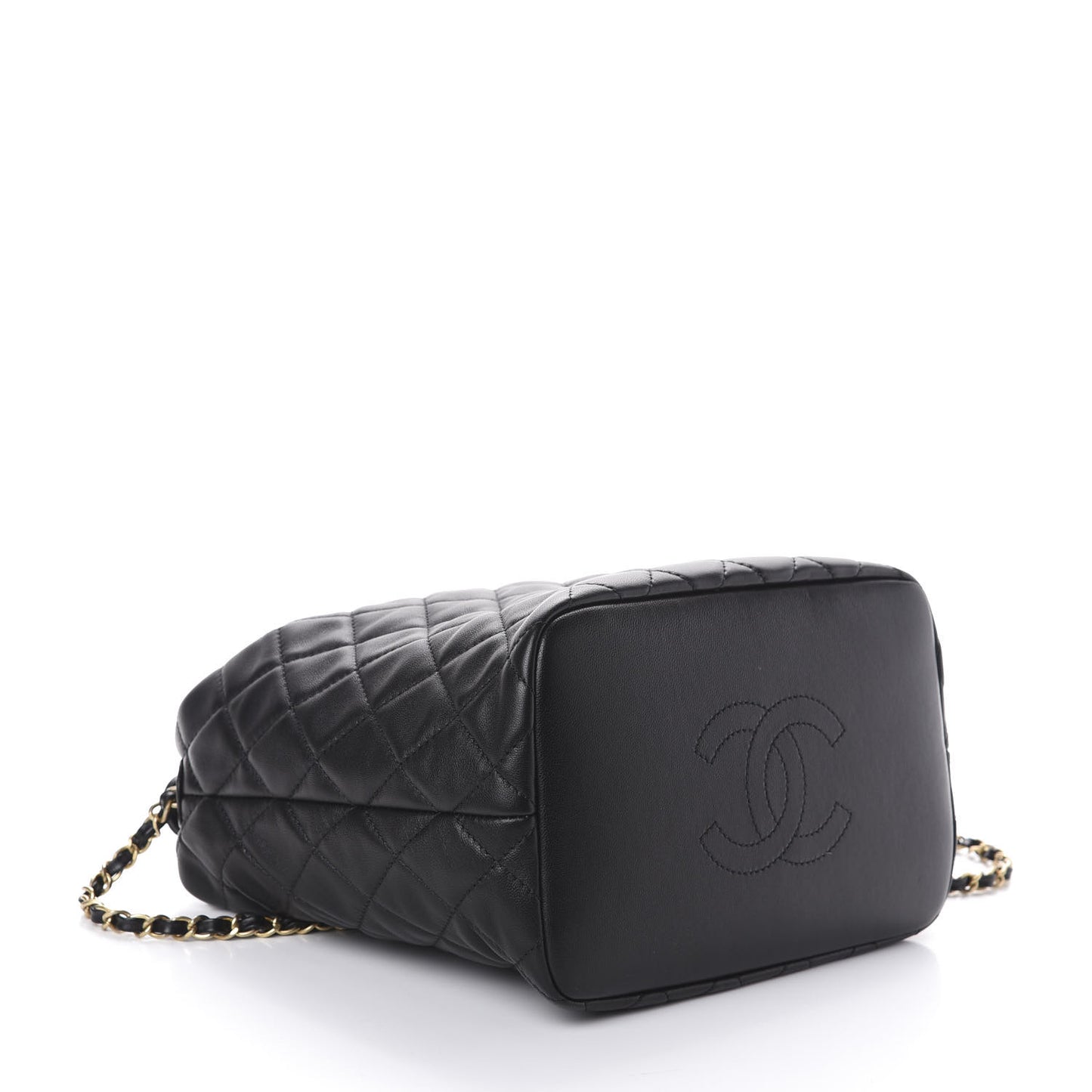 Lambskin Quilted Large Perfect Meeting Hobo Black