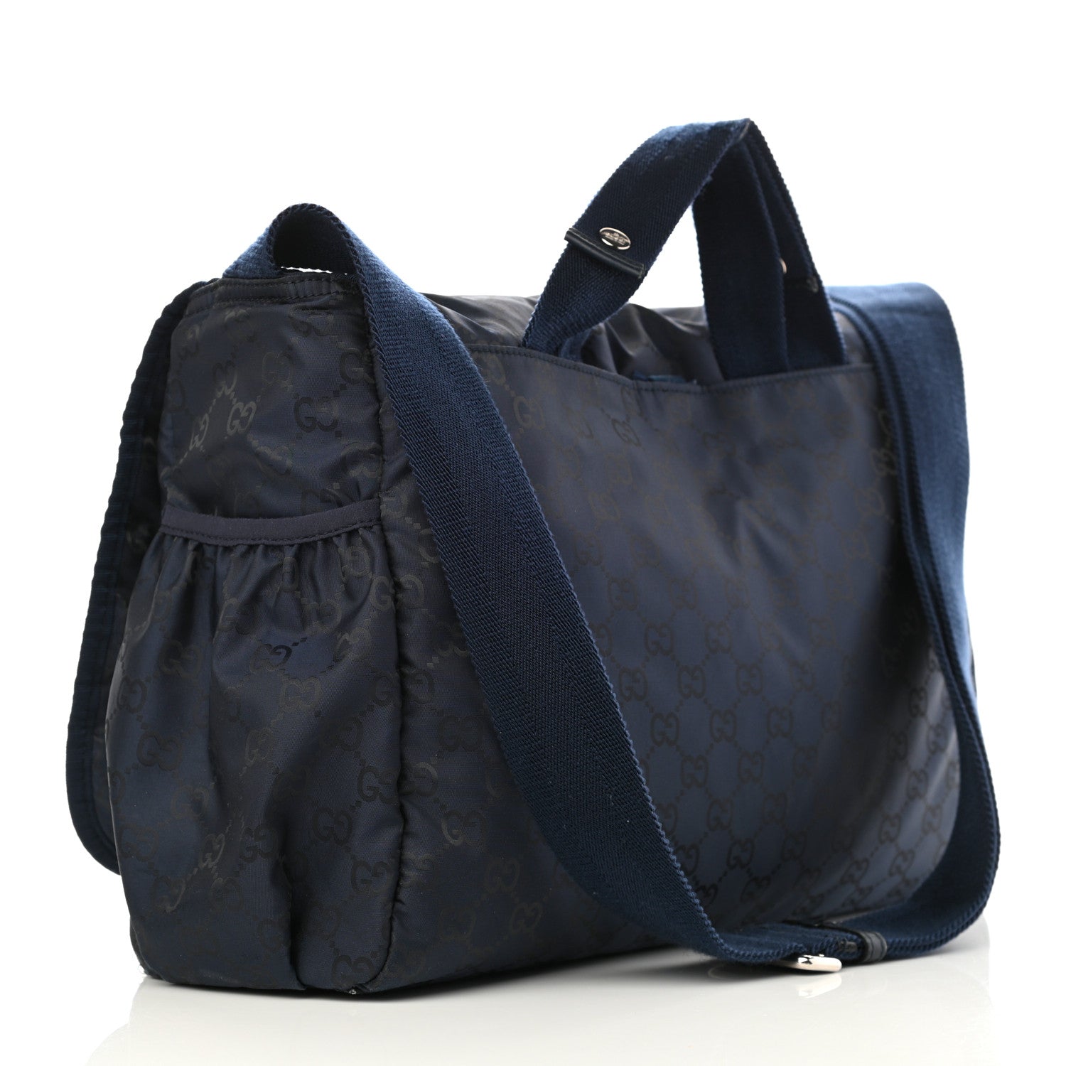 Gucci Nylon Monogram Messenger Diaper Bag Navy 3 of 12