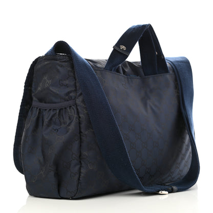 Gucci Nylon Monogram Messenger Diaper Bag Navy 3 of 12