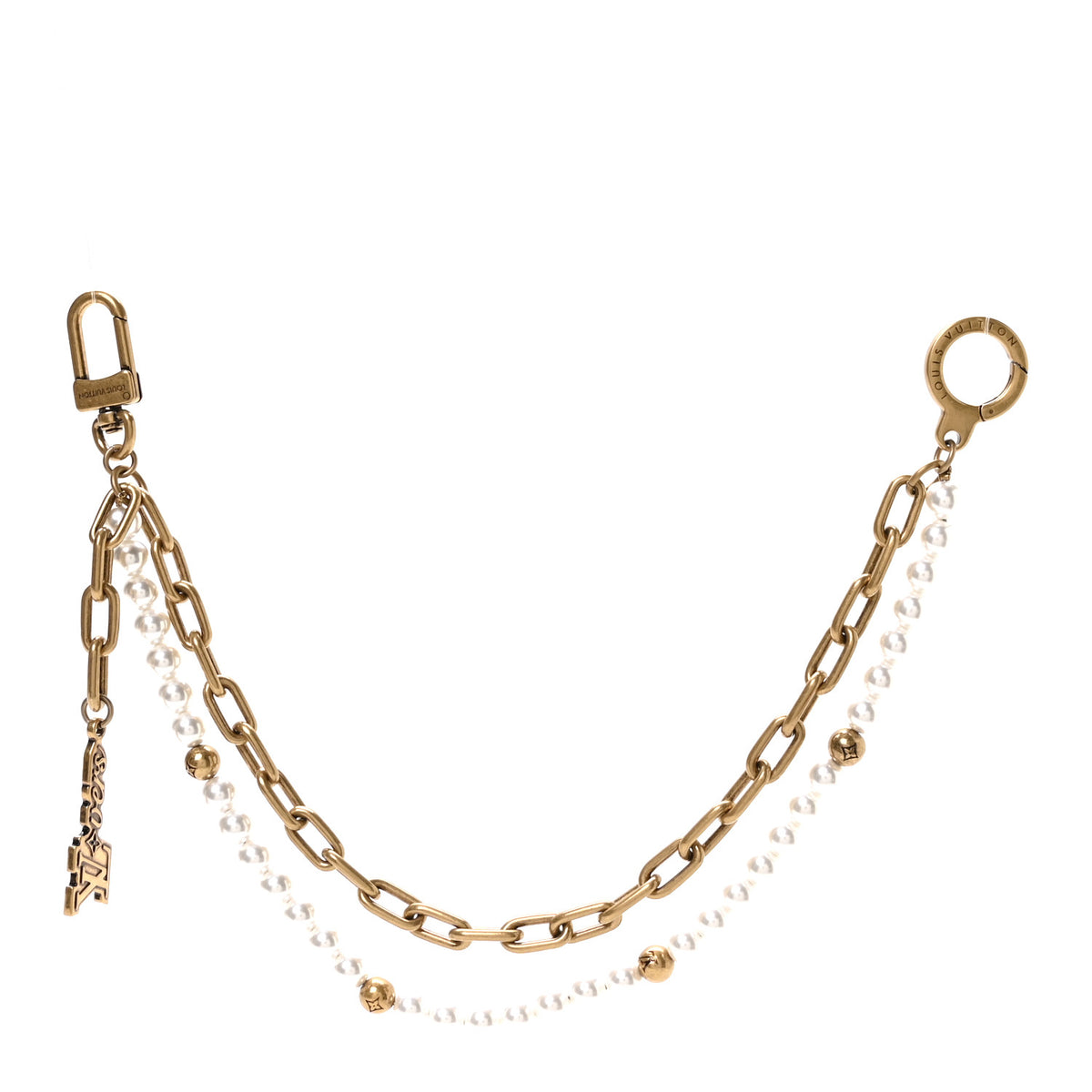 Chain Belt Pearls Bag Charm Belt Gold
