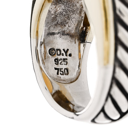 David Yurman Sterling Silver 18K Yellow Gold Citrine Cable Cocktail Ring 49 5 5 of 6