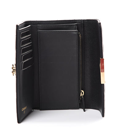 Chanel Caviar Quilted Small Golden Class Flap Wallet Black 4 of 10