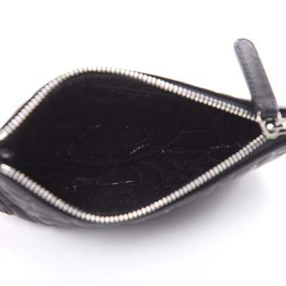 Chanel Goatskin Camellia Embossed Cosmetic Pouch Black 5 of 8