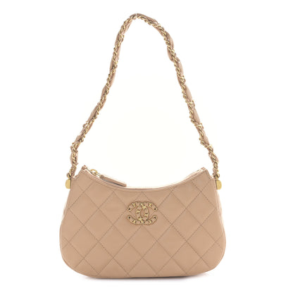 Chanel Aged Calfskin Quilted Small Chanel 19 Hobo Beige 1 of 9