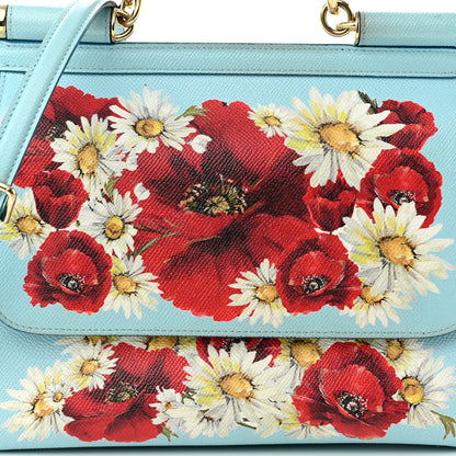 Dolce & Gabbana Dauphine St.Giap Papaveri Print Medium Miss Sicily Satchel Celeste 7 of 10