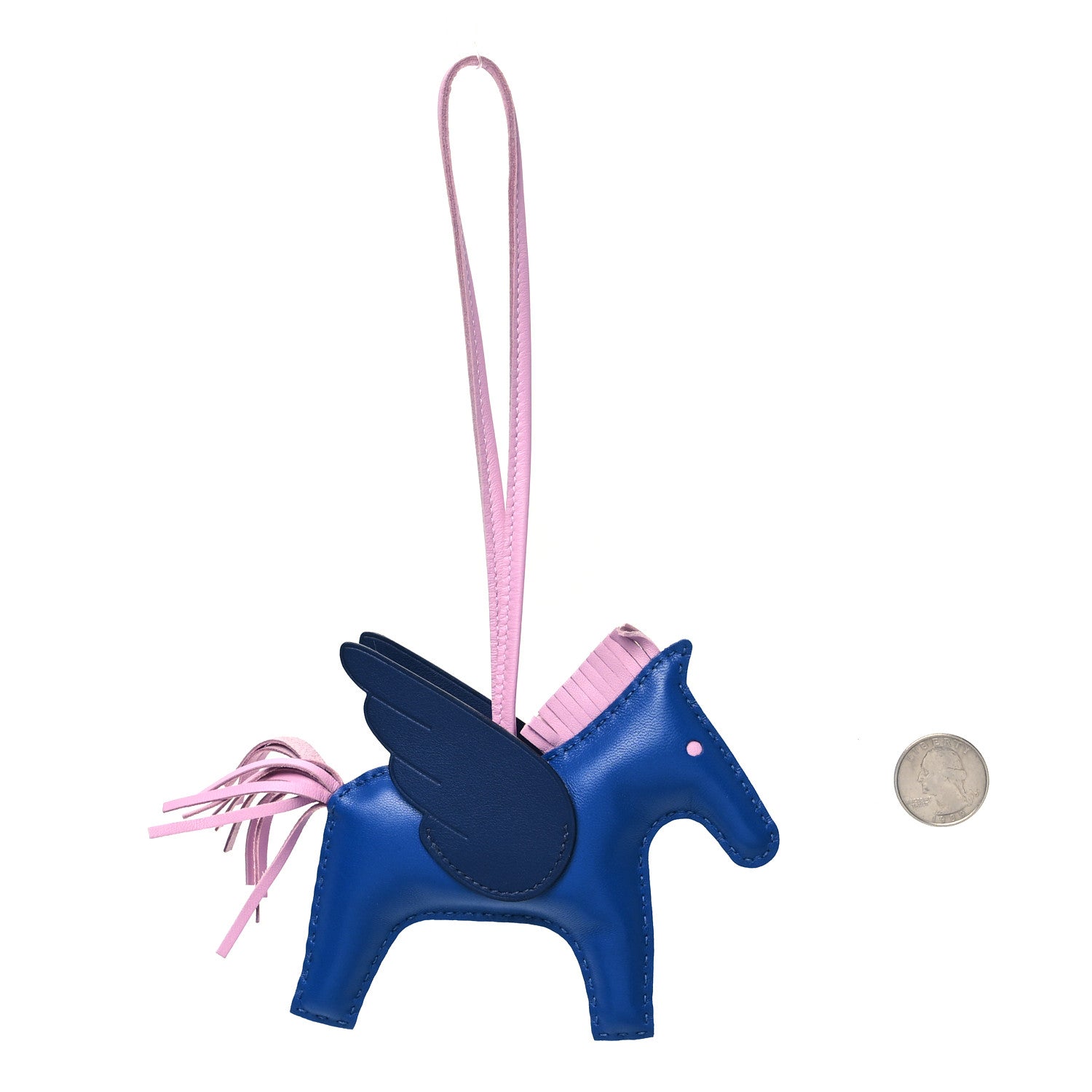 Hermes Milo Lambskin Grigri Rodeo Pegase Horse Bag Charm MM Bleu France Mauve Sylvestre Bleu Saphir 2 of 5