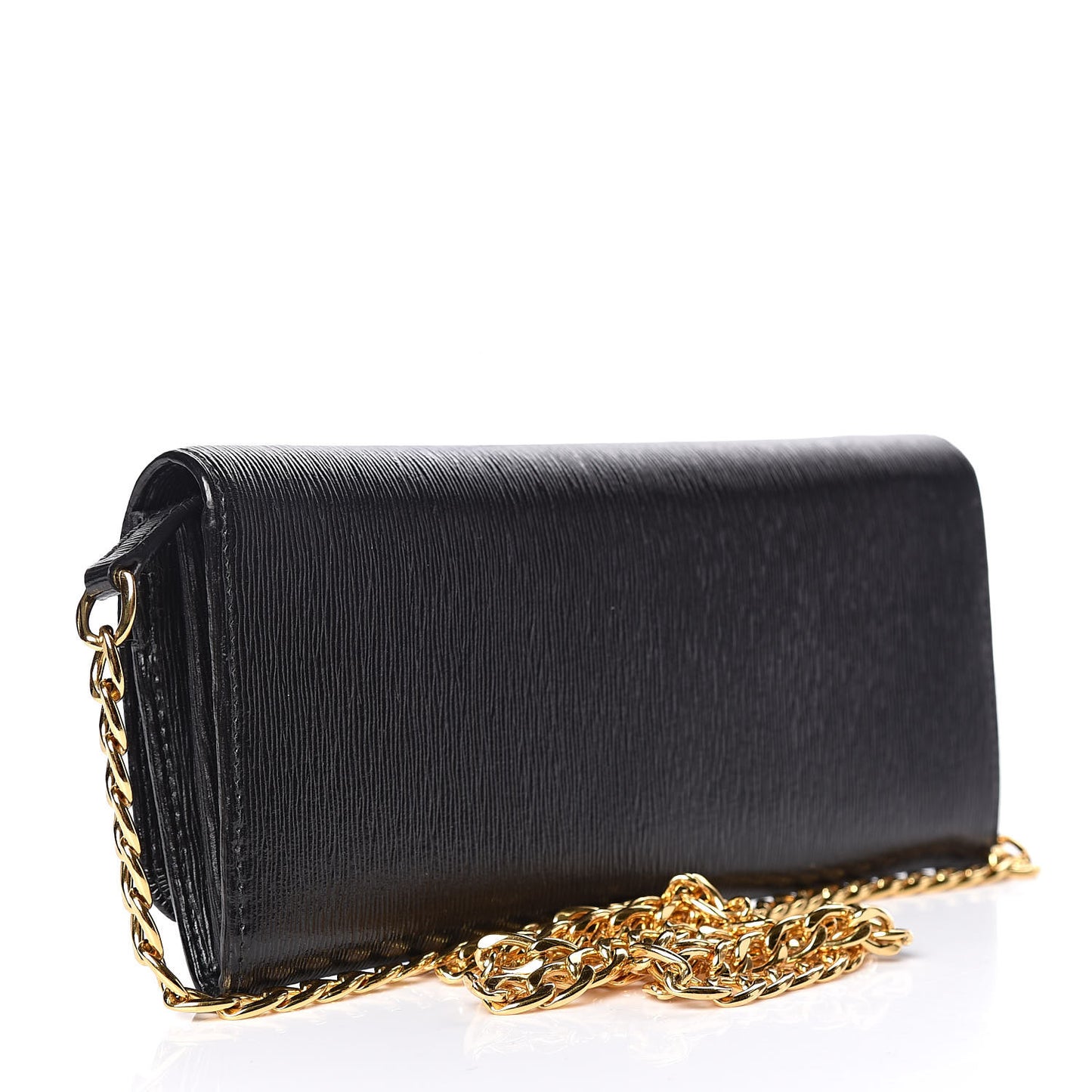 Vitello Move Metal Oro Chain Wallet Black