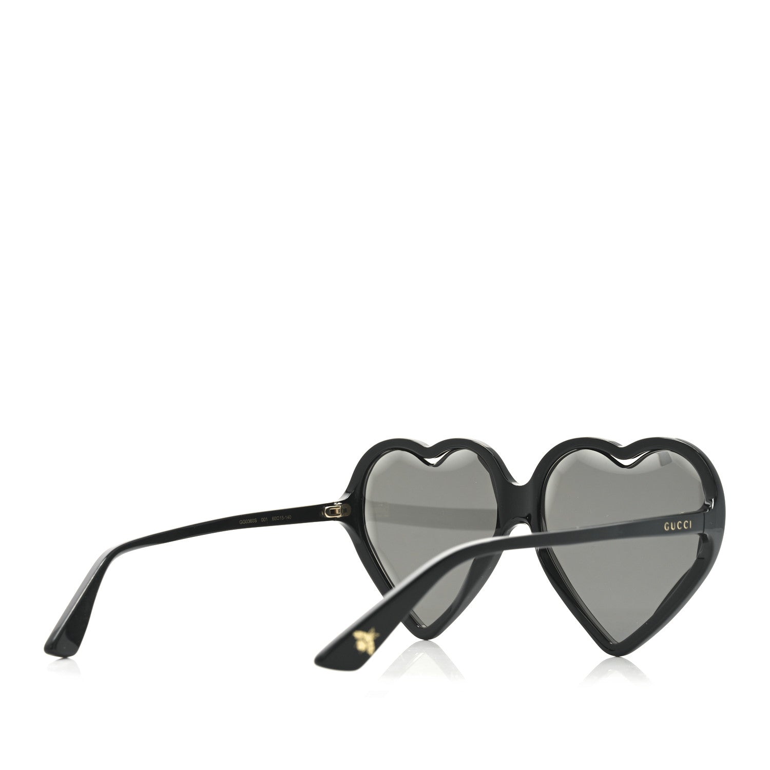 Gucci Acetate Hollywood Forever Heart Sunglasses GG0360S Black 4 of 7
