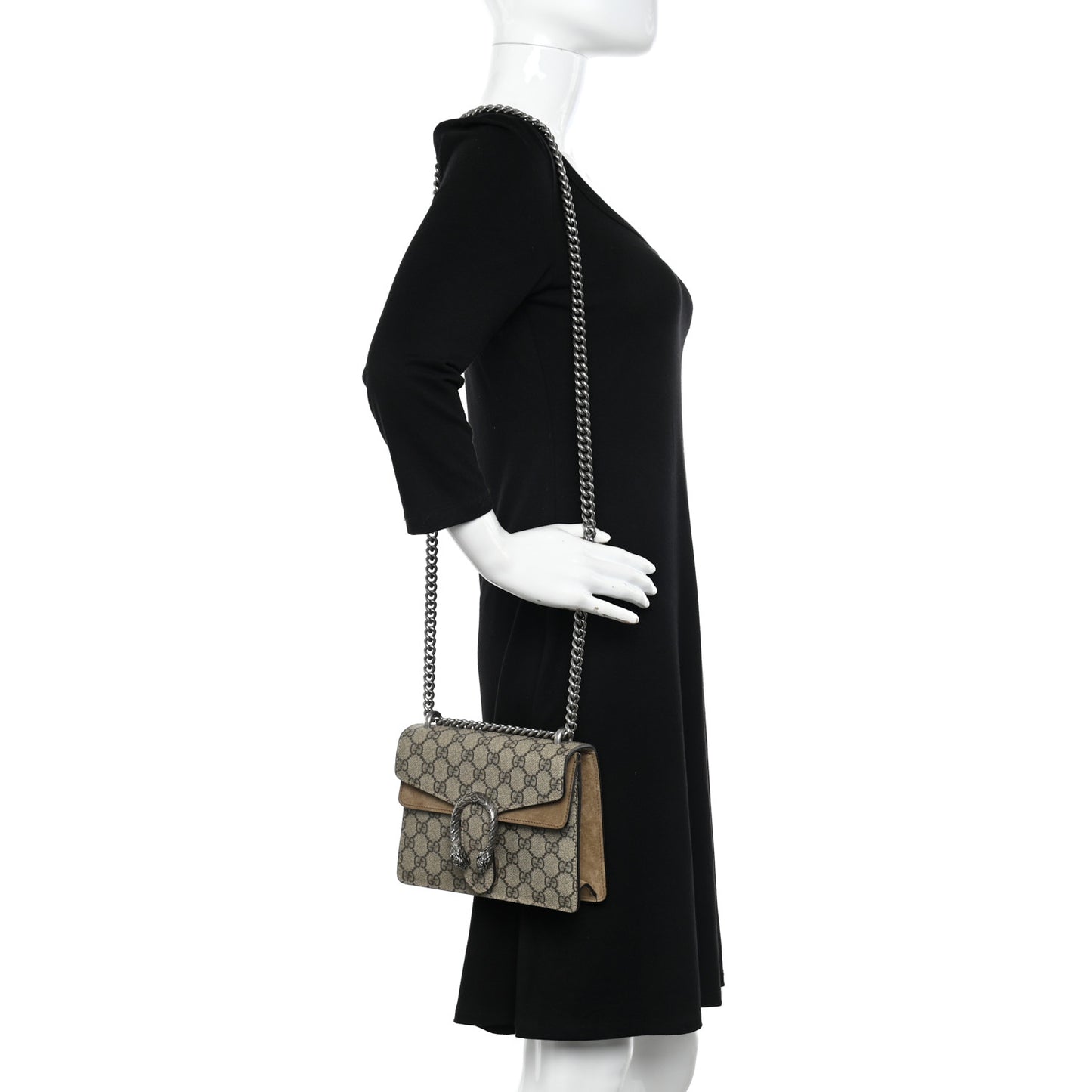 GG Supreme Monogram Mini Dionysus Shoulder Bag Taupe