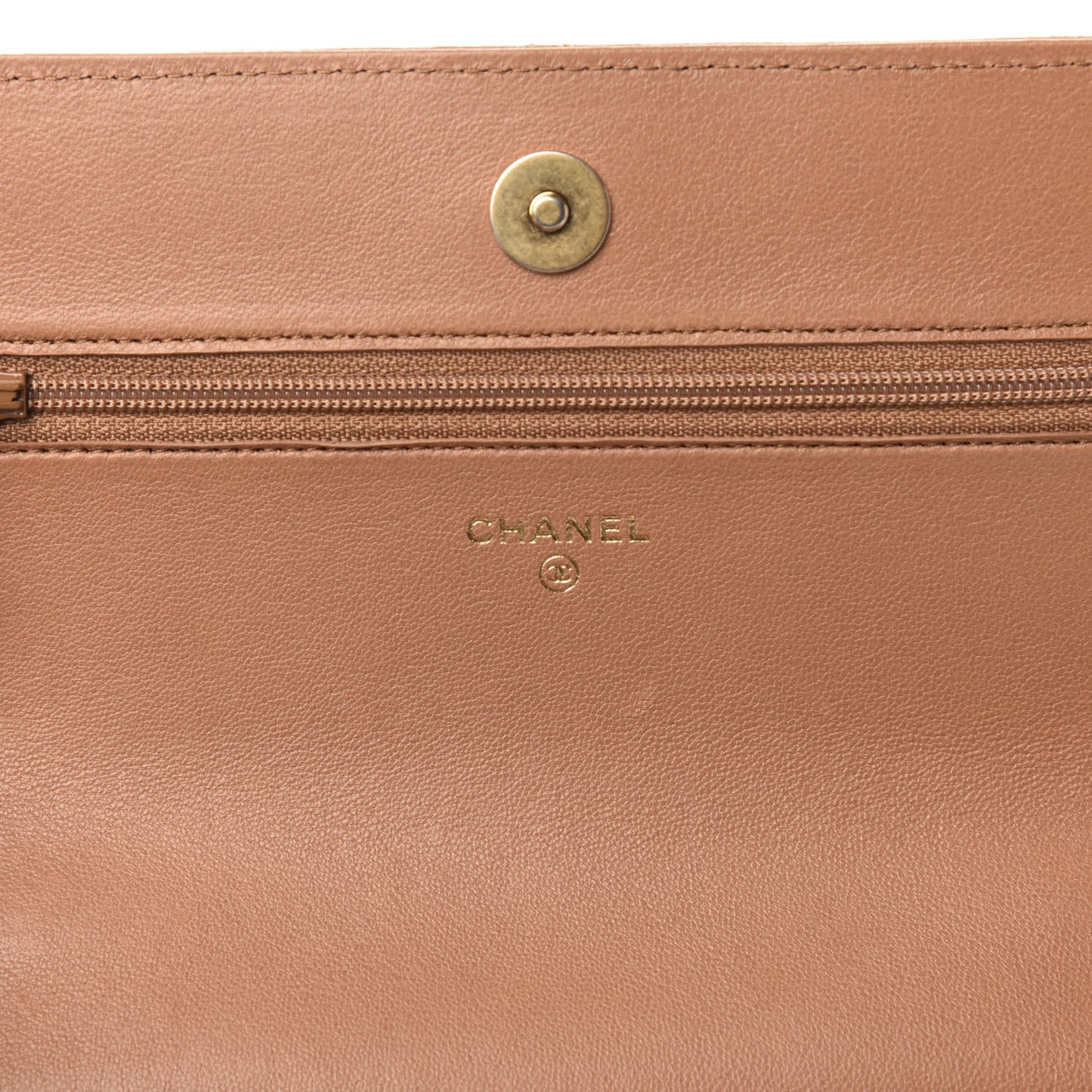 Lambskin Quilted 19 Wallet On Chain WOC Brown