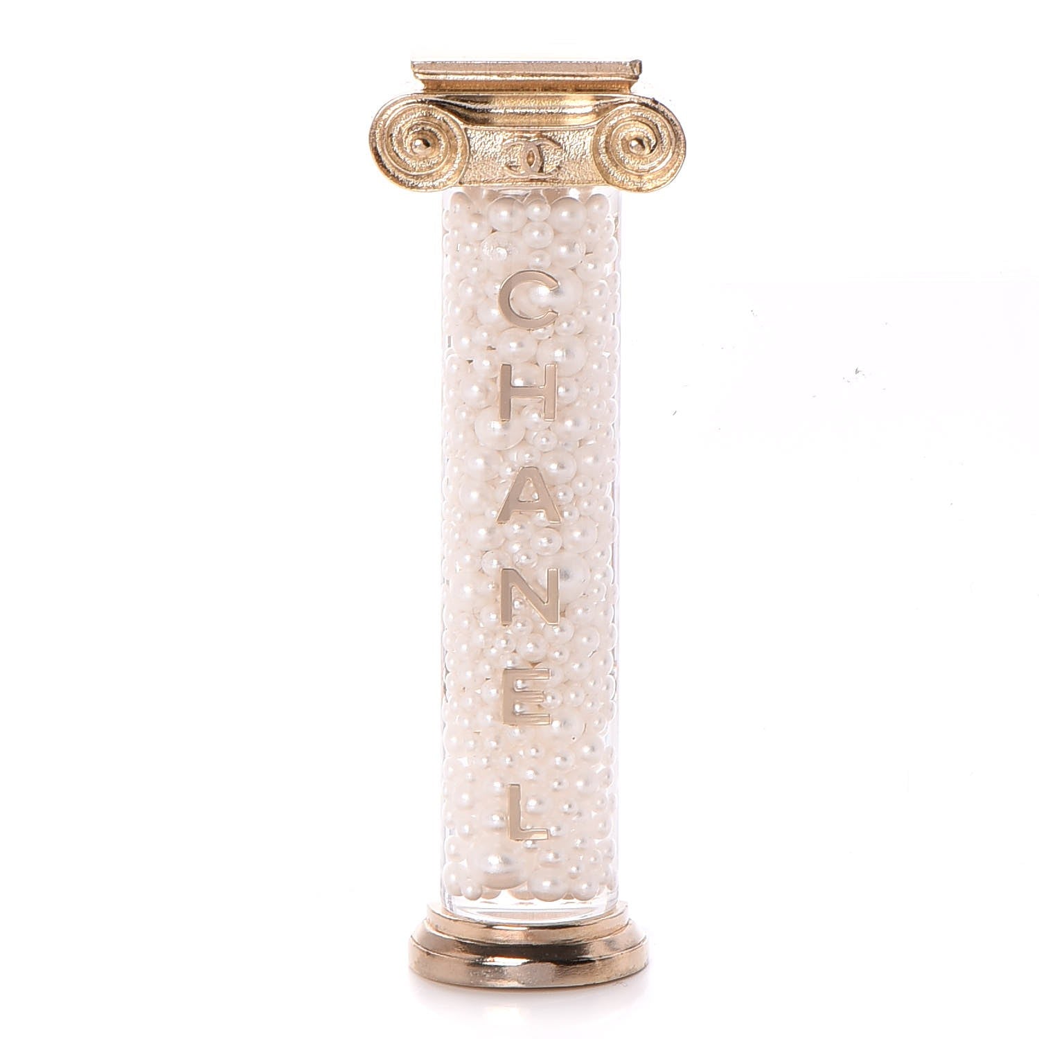 Chanel Pearl Ancient Greek Column Brooch Gold 1 of 5