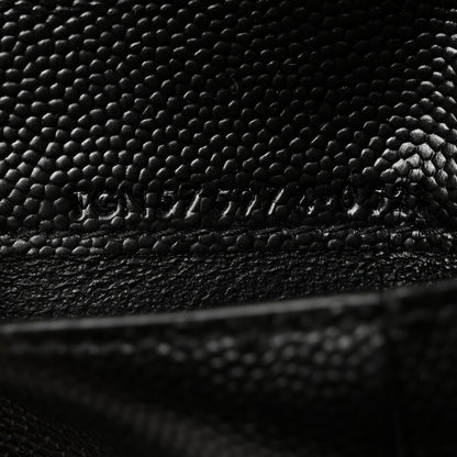Saint Laurent Grain De Poudre Matelasse Chevron Monogram Zipped Two-Part Wallet Black 7 of 8