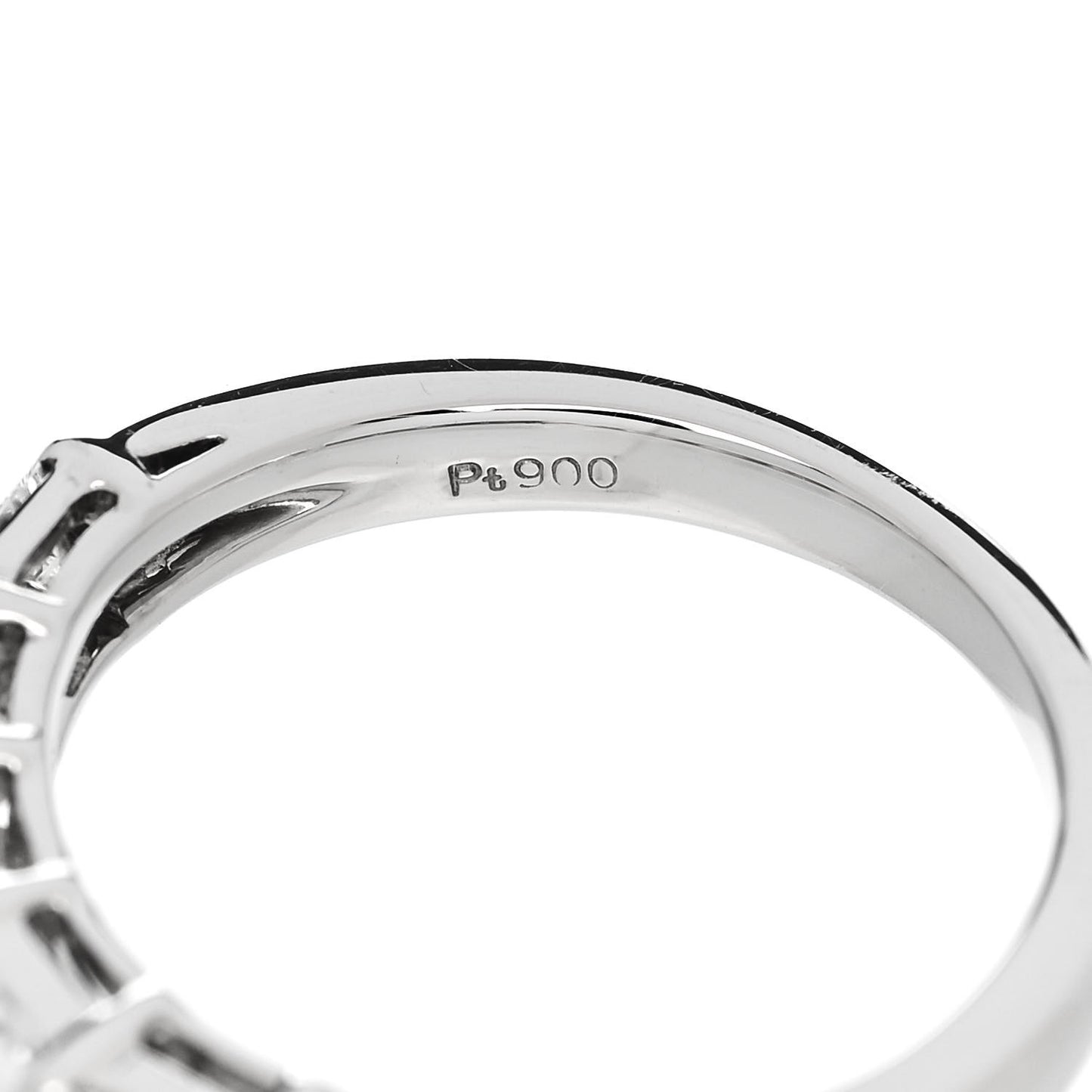 Platinum Diamond 1.00ct Princess Cut Half Eternity Band Ring 49 4.75