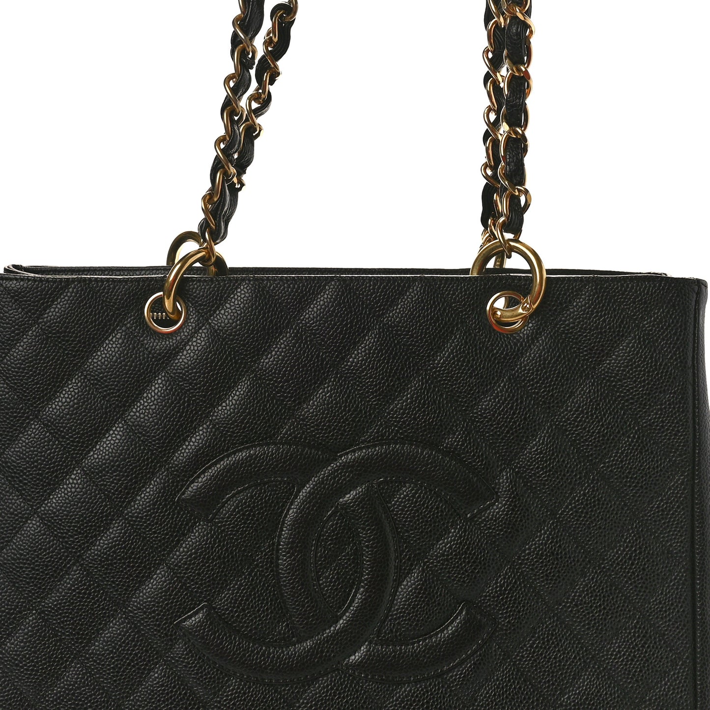 Caviar Quilted Grand Shopping Tote GST Black