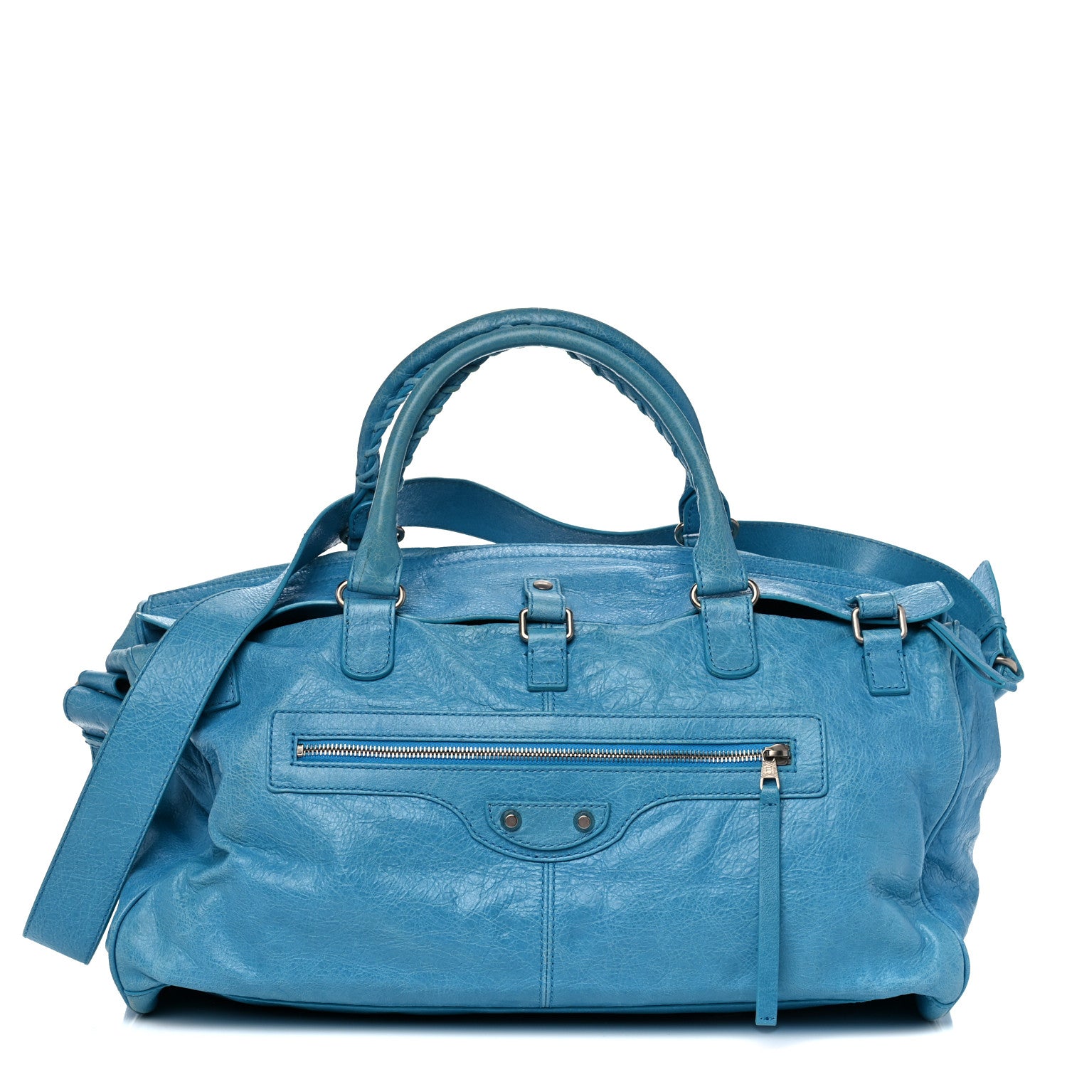 Balenciaga Agneau Classic Hardware Small Squash Duffel Bag Cyclade 1 of 14