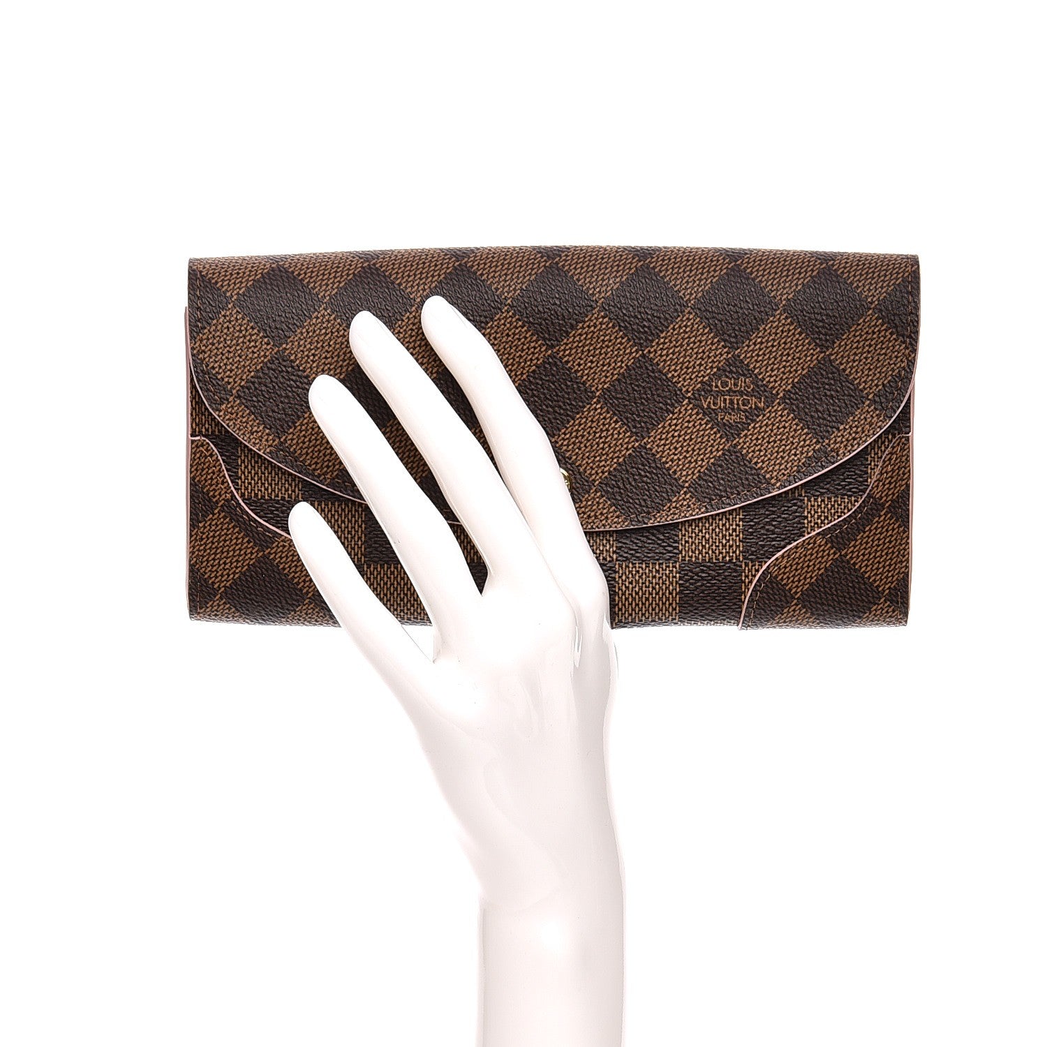 Louis Vuitton Damier Ebene Caissa Wallet Rose Ballerine 2 of 8