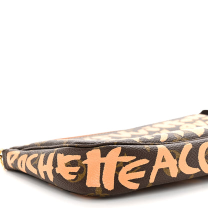 Louis Vuitton LOUIS VUITTON Monogram Graffiti Pochette Accessories Peach 8 of 9