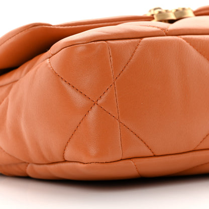 Chanel Lambskin Quilted Medium Chanel 19 Flap Light Brown 9 of 13