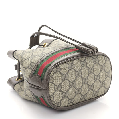 Gucci GG Supreme Monogram Web Mini Ophidia Bucket Bag Brown 4 of 9