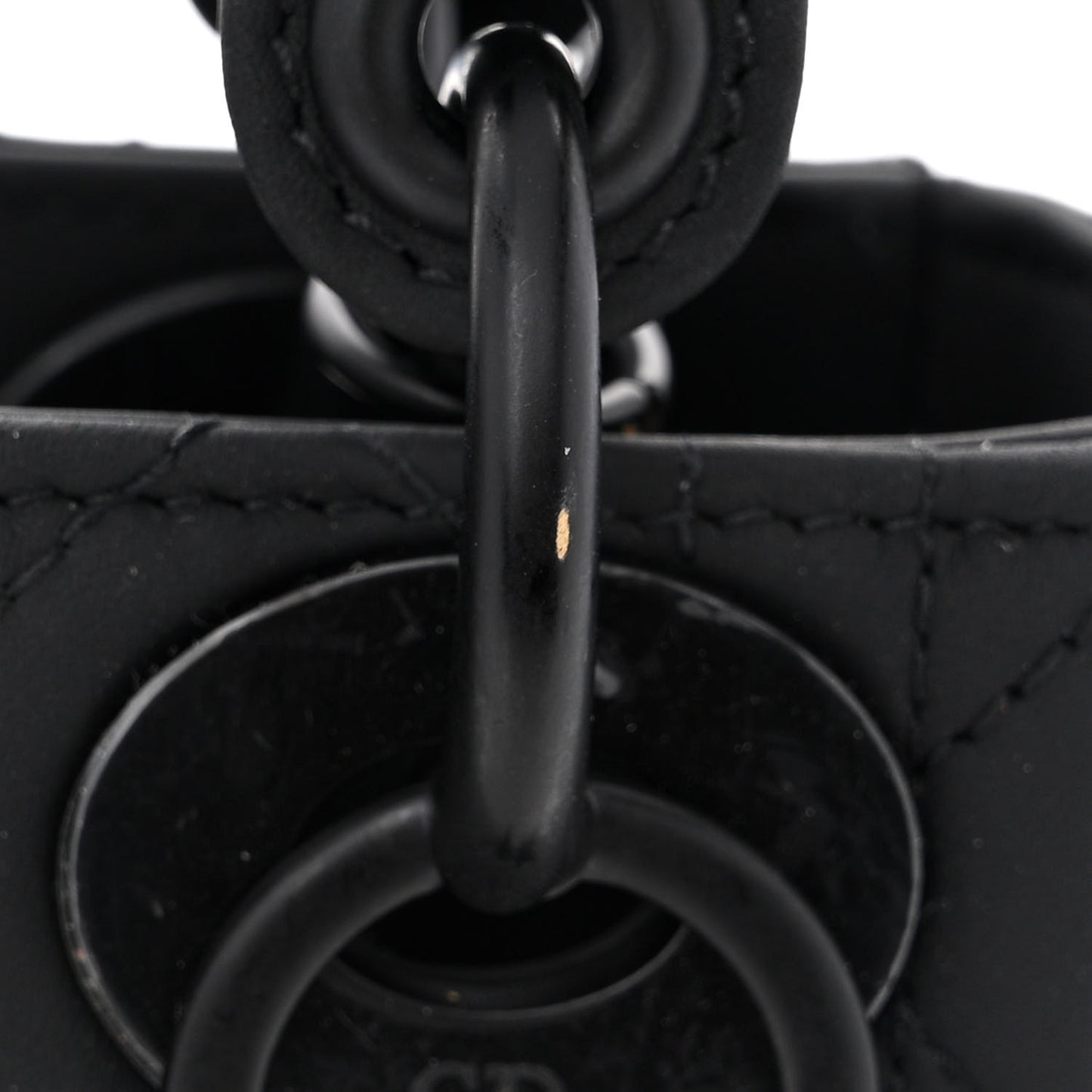 Ultra Matte Calfskin Cannage Mini Lady Dior Black